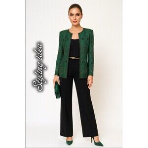 Emerald Beaded Jacket Vintage Gatsby Gold Sequins Formal Party/ Holiday SZ Large